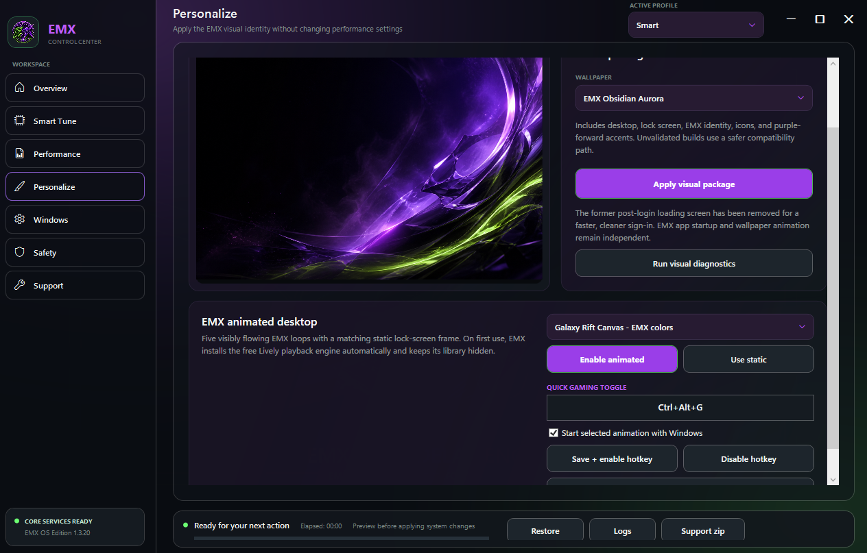 EMX personalization view