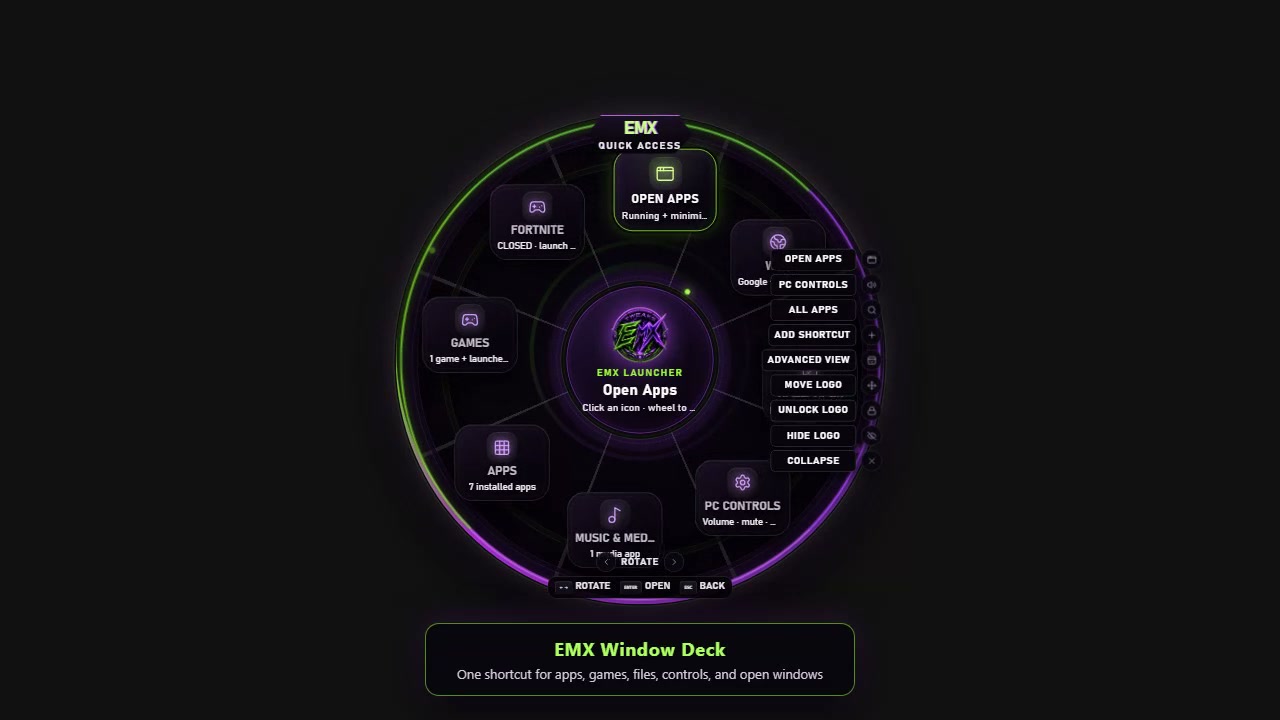 EMX Window Deck command wheel